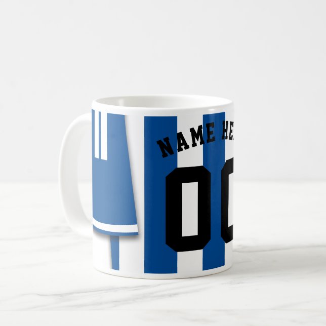 Tasse Soccer Jersey, Blauer Streifen (Vorderseite Links)