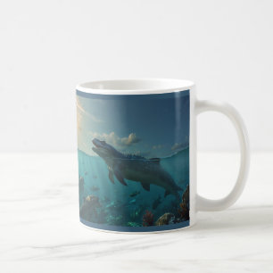 Tasse "Sonnenbademosasaurs" (Dinosaurier Art)