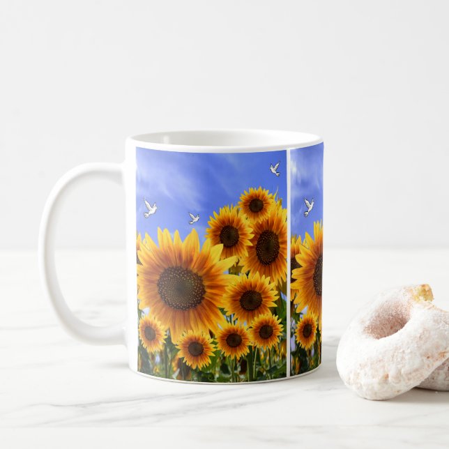 Tasse Sonnenblumen (Mit Donut)