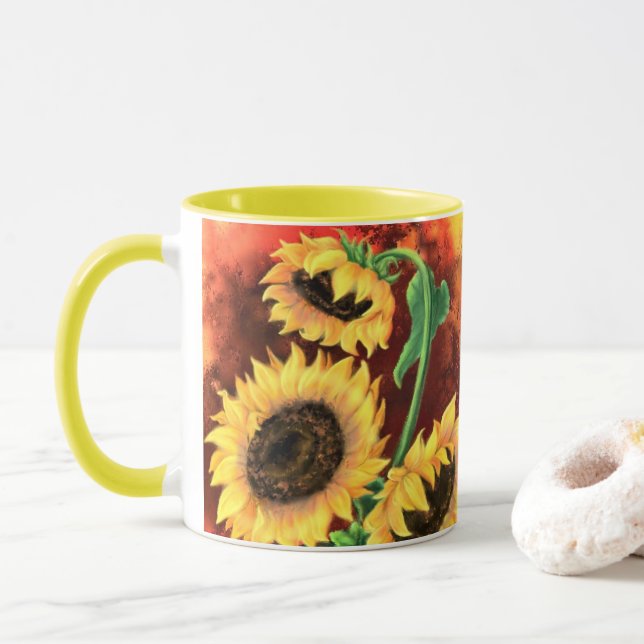 Tasse Sonnenblumen (Mit Donut)