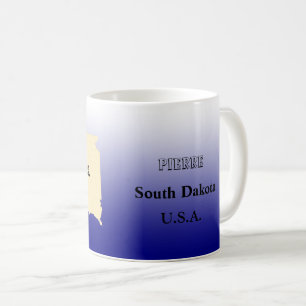 Tasse - South Dakota Staat Karte mit Stadt