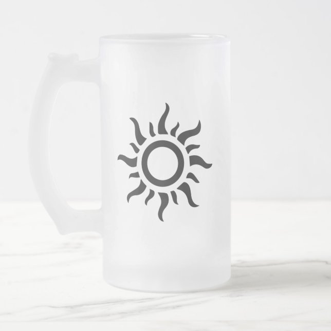 Tasse, Stein - Sonne Mattglas Bierglas (Links)