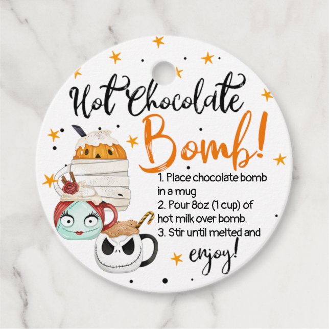 Tasse Sternenbombe Halloween Hot Chocolate Geschenkanhänger (Vorderseite)