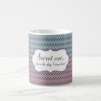 Tasse Sweet me Gray-Red Mint Zickzack Muster