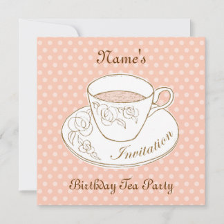 Tasse Tee, personalisiert Einladung