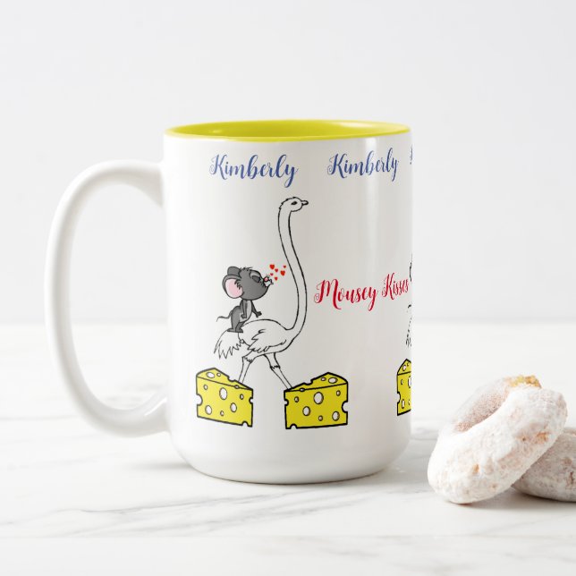 Tasse Tee, Straußenmaus Liebe Kisses (Mit Donut)