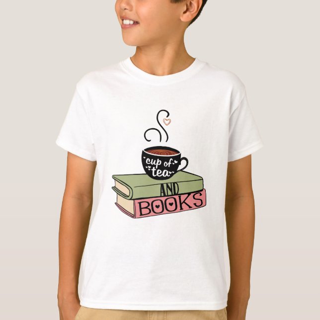 Tasse Tee und Bücher (Vorderseite)