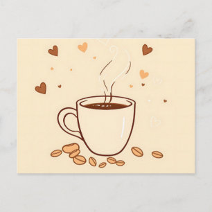 Tasse und Dampf im Doodle-Stil Postkarte