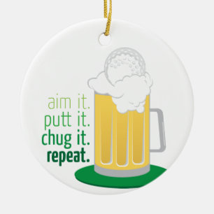 Tasse und Golf von Bier Keramik Ornament