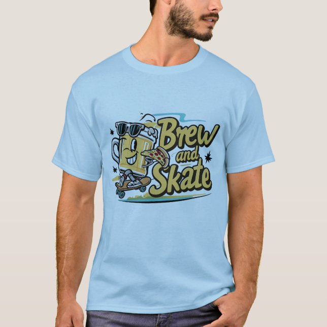 Tasse und Pizza-T - Shirt (Vorderseite)