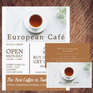Tasse und Untertasse, Barista, Café, Coffeehouse-W Flyer