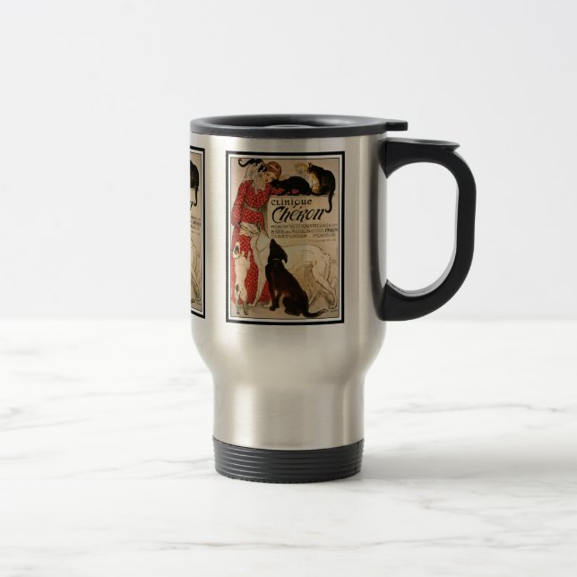 Tasse: Vintag Steinlen "Clinique Cheron" Reisebecher (Rechts)