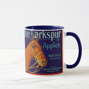 TASSE ~ VINTAGE MARKEN-APPLE-AUFKLEBER-ANZEIGE