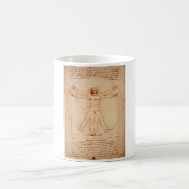Tasse Vitruvian Man von Leonardo da Vinci (Mittel)