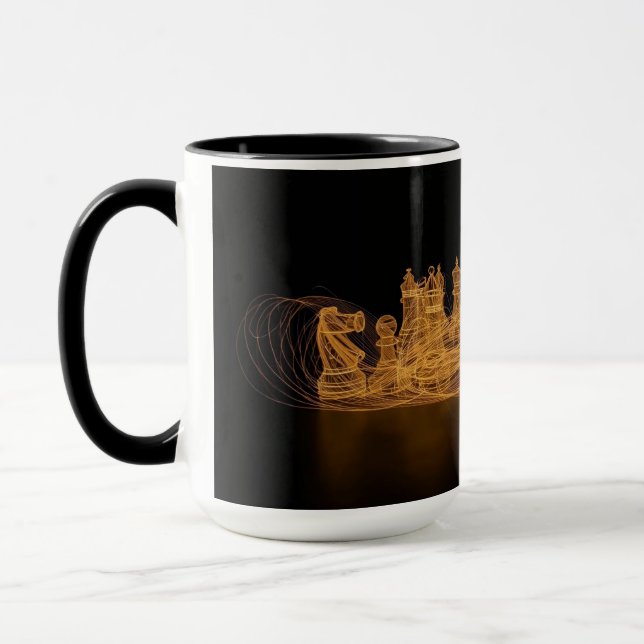 Tasse von beleuchteten Schachstücken (Links)