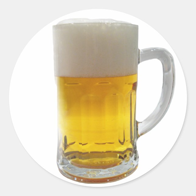 Tasse von Bier Runder Aufkleber (Vorderseite)