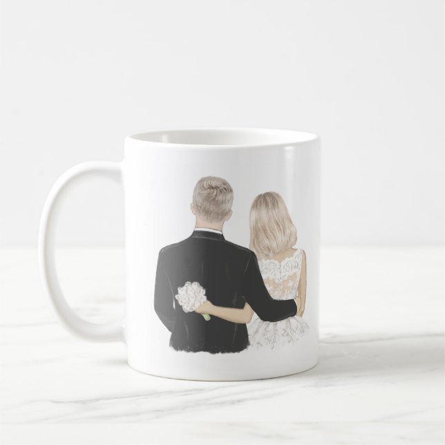 Tasse von Braut und Groom (Links)