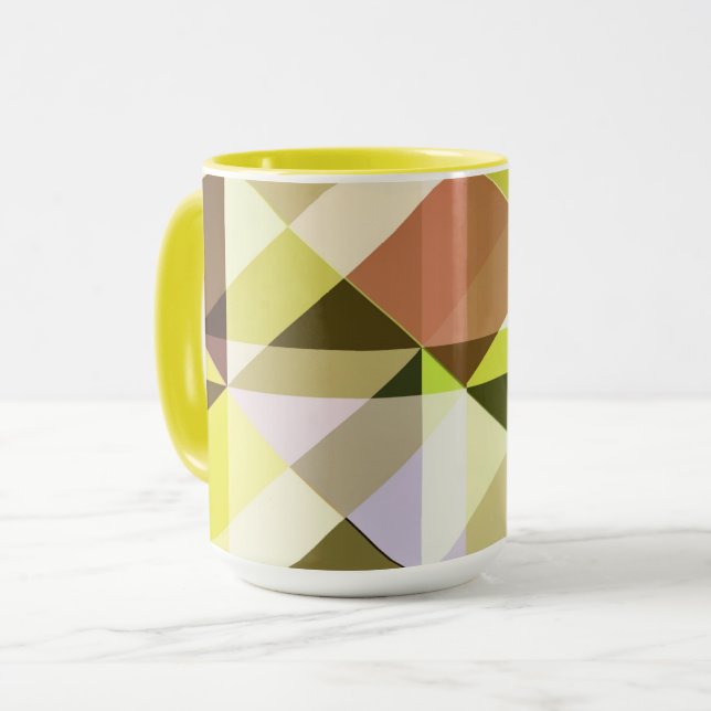 Tasse von Farbblöcken in Limonen und gelben Farben (Vorderseite Links)
