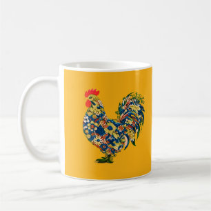Tasse von farbigen Hühnern, Hühnerflorenhähnchen,