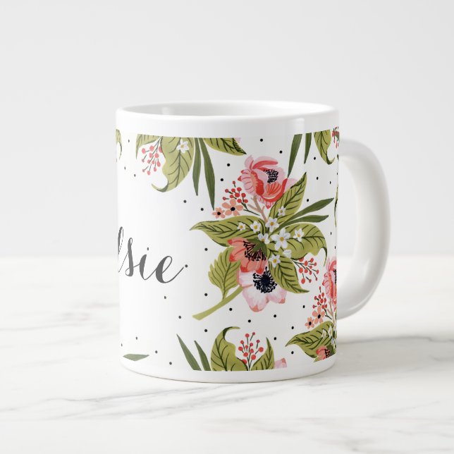 Tasse von handgemalten Blumenpfropfen (Vorderseite Rechts)