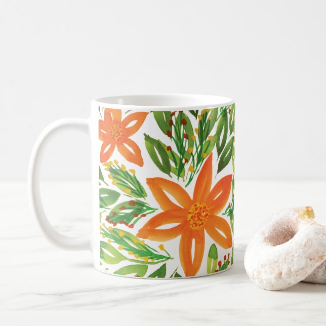 Tasse von Holiday & Handgemalten Blume (Mit Donut)