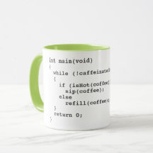 Tasse von Kaffeecode für Softwareentwickler