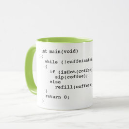 Tasse von Kaffeecode für Softwareentwickler