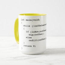 Tasse von Kaffeecode für Softwareentwickler