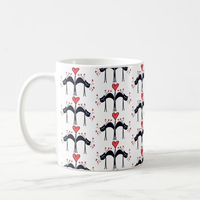 Tasse von Katzen und Herz (Links)