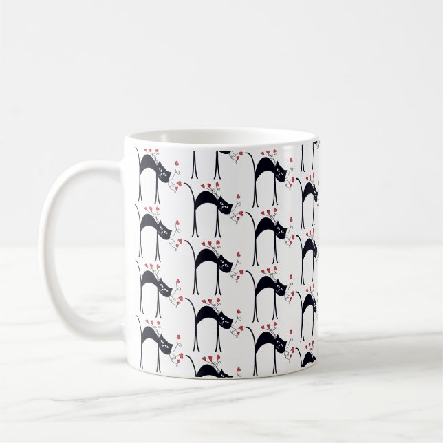 Tasse von Katzen und Herz (Links)