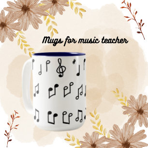 Tasse von Klaviernotizen Musikinstrument