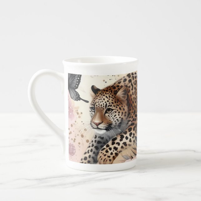 Tasse von Leopard und Rose (Links)