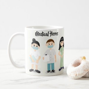 Tasse von medizinischem Heros mit Krankenschwester