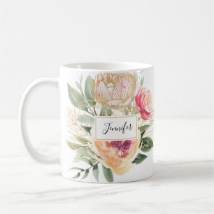 Tasse von Peony and Gold Foil Bloms