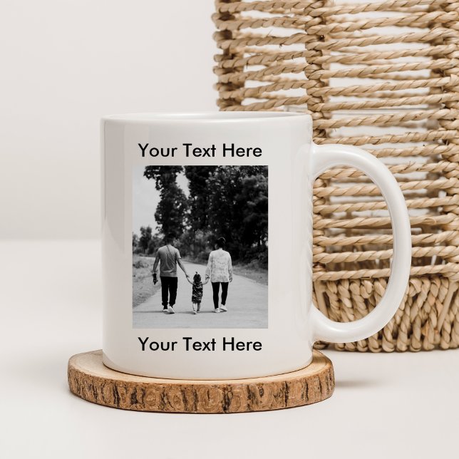 Tasse von personalisiertem Foto mit Text (Von Creator hochgeladen)