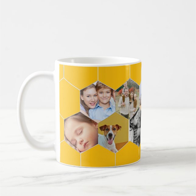 Tasse von personalisierten Honeycomb Family & Pet  (Links)