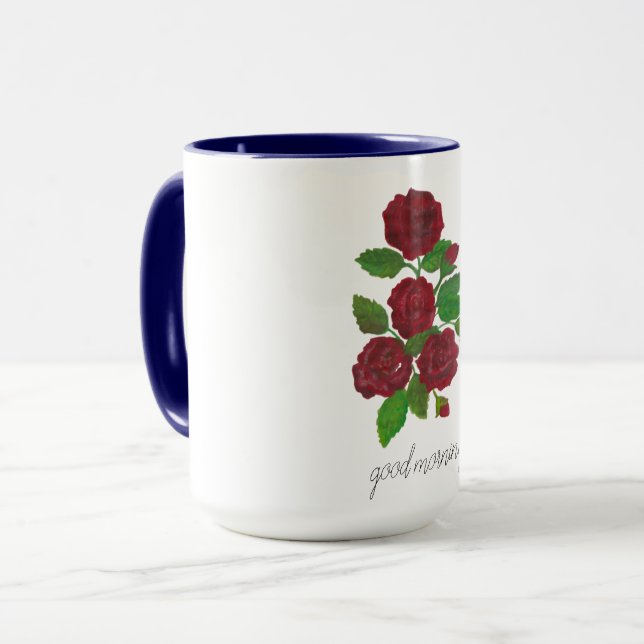 Tasse von rote Rosen (Vorderseite Links)