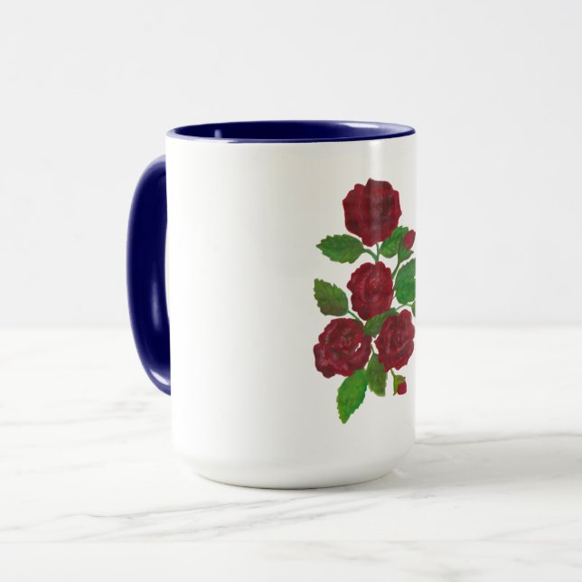 Tasse von rote Rosen (Vorderseite Links)