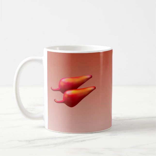 Tasse von Roten Chilis Paprikaschoten (Links)