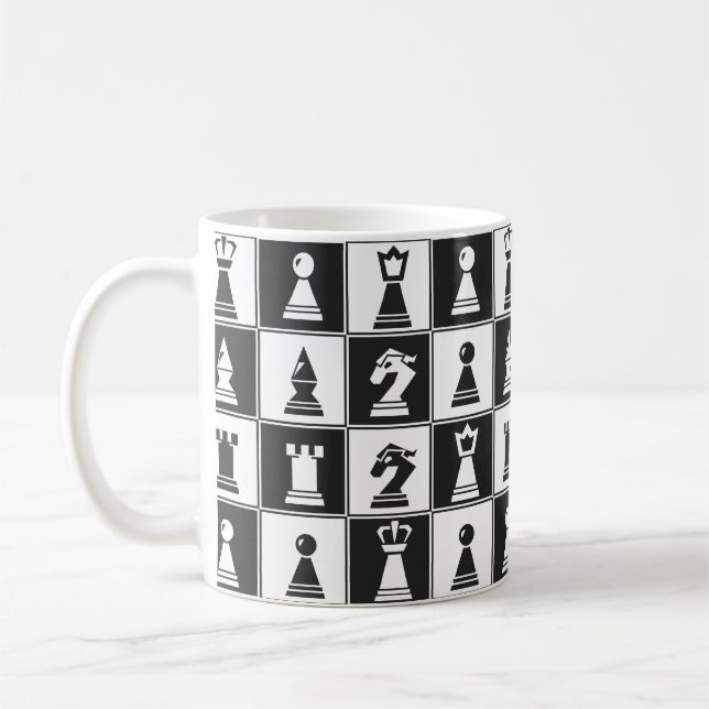 Tasse von Schachfiguren (Links)