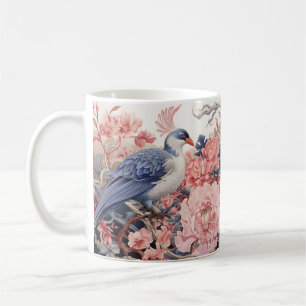 Tasse von Vogel- und Rosa-Peonies