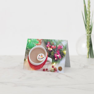 Tasse von Weihnachts-Kakao, Snowman Marshmallow Karte