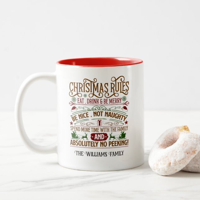 Tasse von Weihnachtsregeln (Mit Donut)