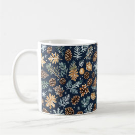 Tasse Wasserfarbene Pine Cones Winter Pattern