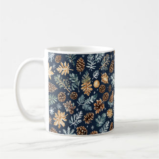 Tasse Wasserfarbene Pine Cones Winter Pattern