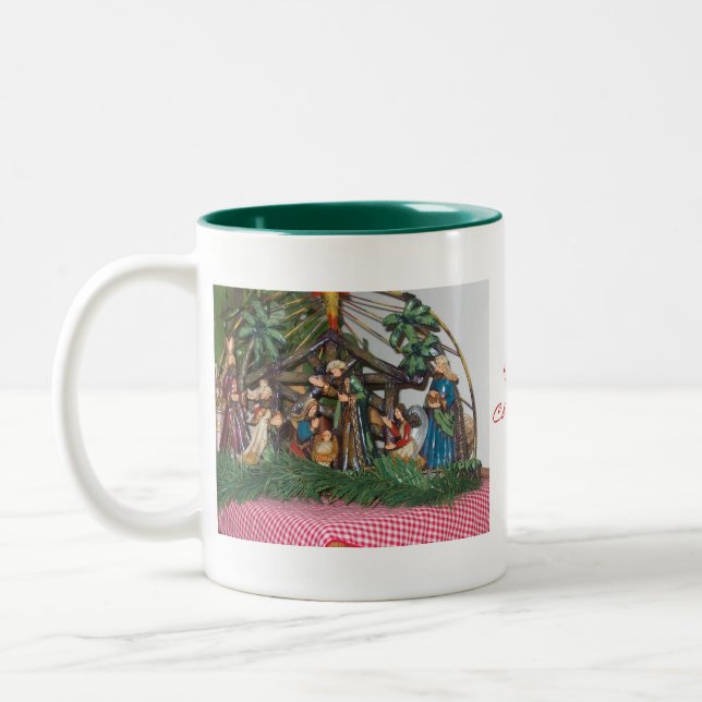 Tasse/Weihnachten/Nativity Zweifarbige Tasse (Links)
