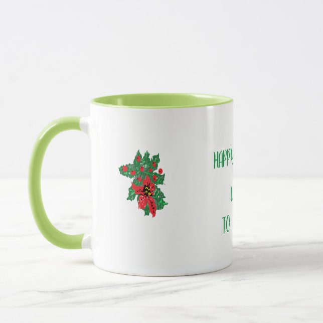 Tasse:Weihnachts-WILLKOMMEN AUF UNSERER ZUHAUSE Tasse (Links)