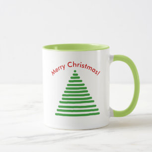 Tasse - Weihnachtsbaum mit Kurven Text