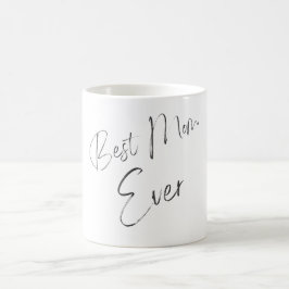 Tasse White Simple Calligraphy Best Mama jemals