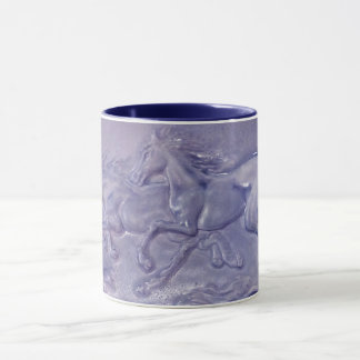 Tasse - Wilde Pferde in Blau